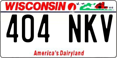 WI license plate 404NKV