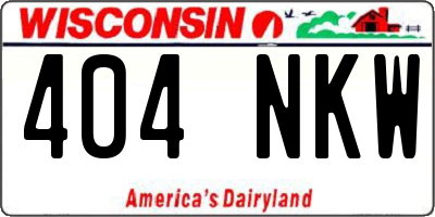 WI license plate 404NKW