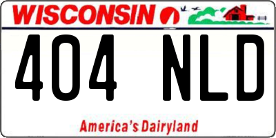 WI license plate 404NLD