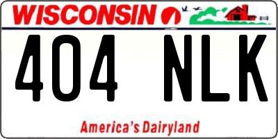 WI license plate 404NLK