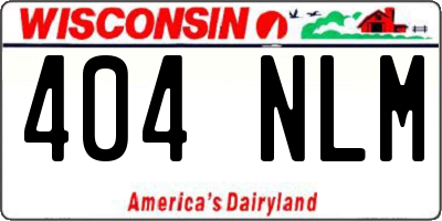WI license plate 404NLM