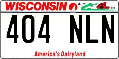 WI license plate 404NLN