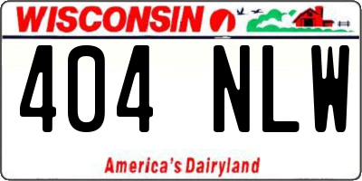 WI license plate 404NLW