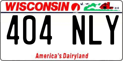 WI license plate 404NLY