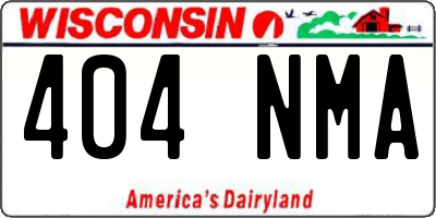 WI license plate 404NMA