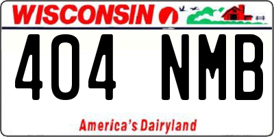WI license plate 404NMB
