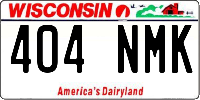 WI license plate 404NMK