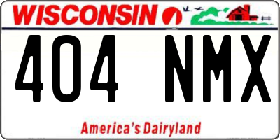 WI license plate 404NMX