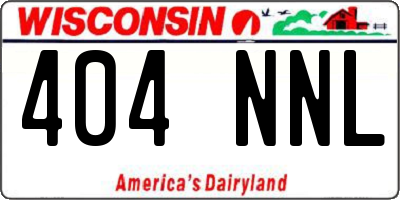 WI license plate 404NNL