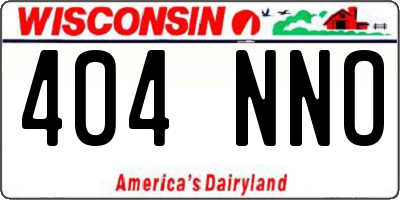 WI license plate 404NNO