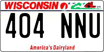 WI license plate 404NNU