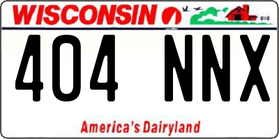 WI license plate 404NNX