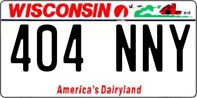 WI license plate 404NNY