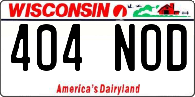 WI license plate 404NOD