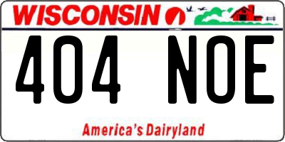 WI license plate 404NOE