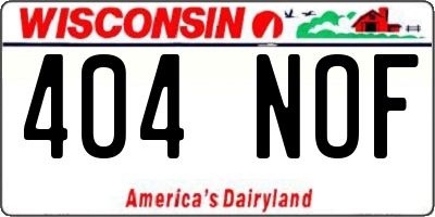 WI license plate 404NOF