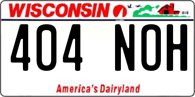 WI license plate 404NOH