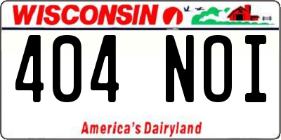 WI license plate 404NOI