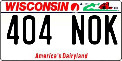 WI license plate 404NOK
