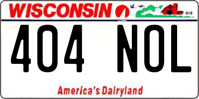 WI license plate 404NOL