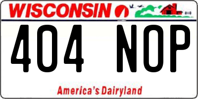 WI license plate 404NOP