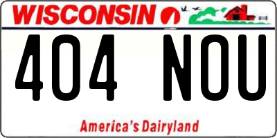 WI license plate 404NOU