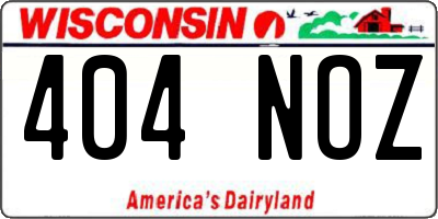 WI license plate 404NOZ