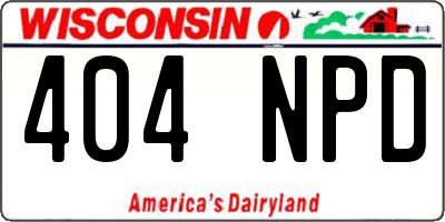 WI license plate 404NPD