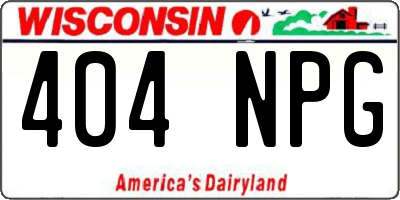 WI license plate 404NPG