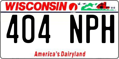 WI license plate 404NPH