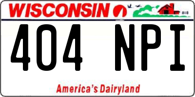 WI license plate 404NPI