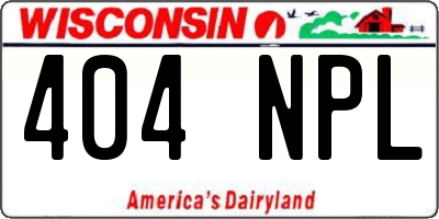 WI license plate 404NPL
