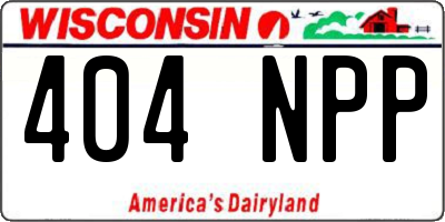 WI license plate 404NPP