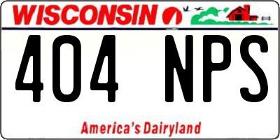 WI license plate 404NPS