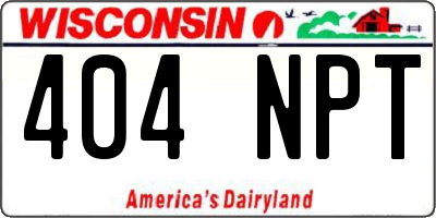 WI license plate 404NPT