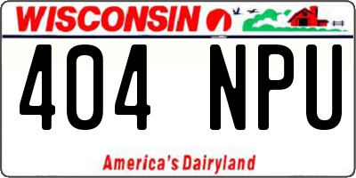 WI license plate 404NPU