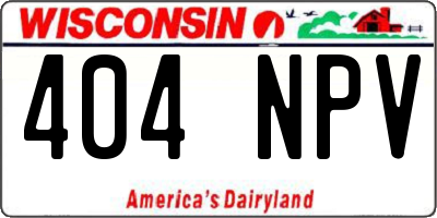 WI license plate 404NPV