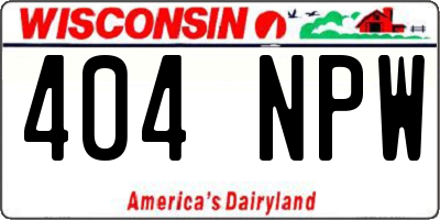 WI license plate 404NPW