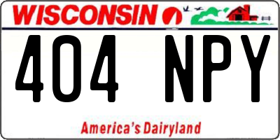 WI license plate 404NPY