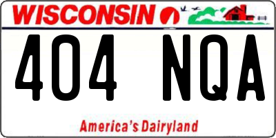 WI license plate 404NQA
