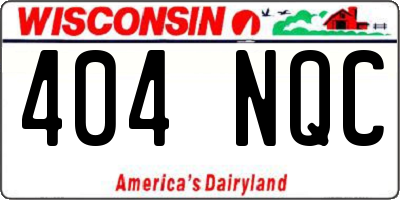 WI license plate 404NQC
