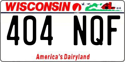 WI license plate 404NQF