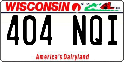 WI license plate 404NQI