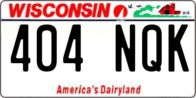WI license plate 404NQK