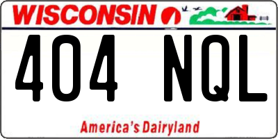 WI license plate 404NQL