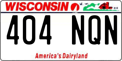 WI license plate 404NQN