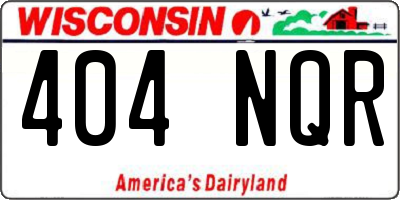 WI license plate 404NQR
