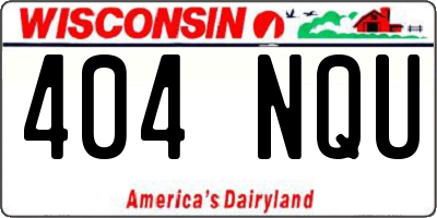 WI license plate 404NQU