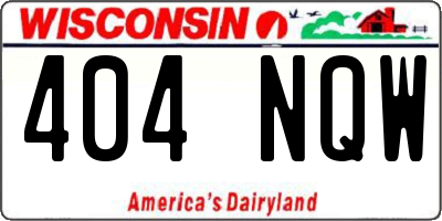 WI license plate 404NQW