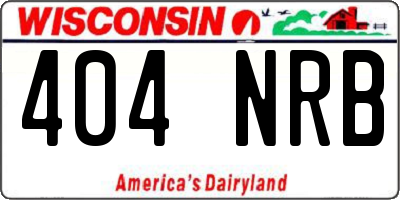 WI license plate 404NRB